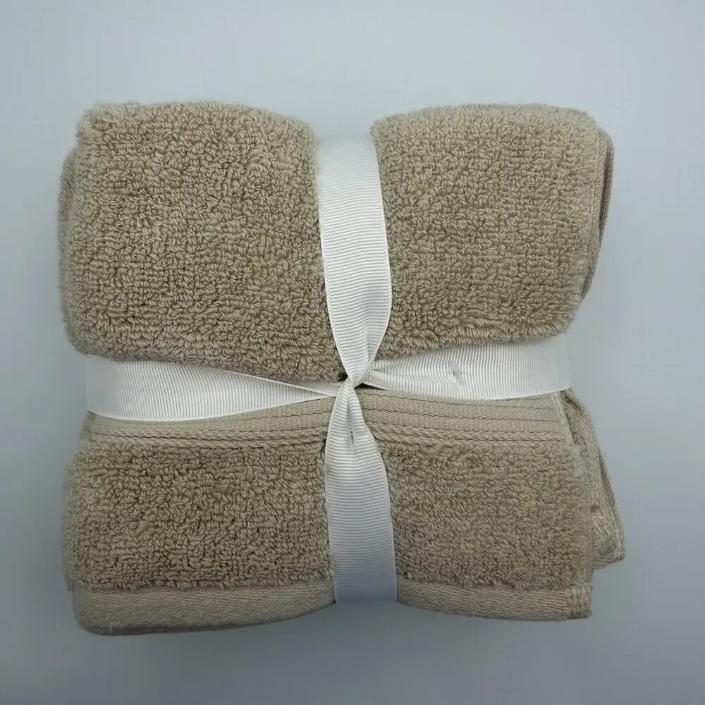 Brooks Brothers Washcloths Set of 4 Beige Stone Zero Twist Solucell 13